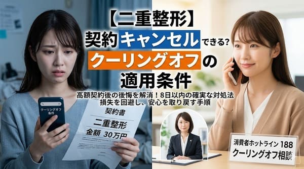 【二重整形】 契約はキャンセルできる？クーリングオフの適用条件