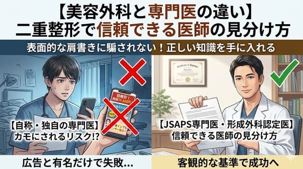 【美容外科と専門医の 違い】二重整形で信頼できる医師の見分け方