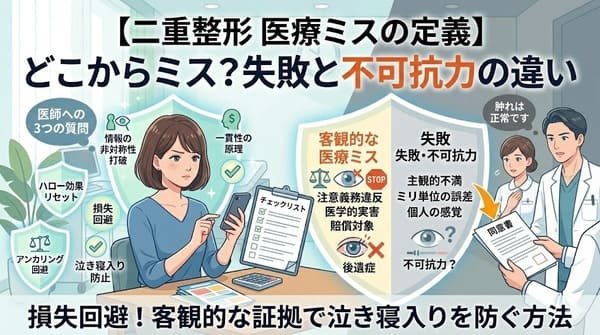 【二重整形 医療ミスの定義】どこからが医療ミス？失敗と不可抗力の違い