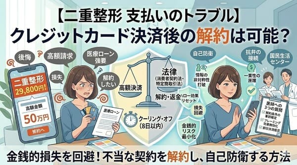 【二重整形 支払いのトラブル】クレジットカード決済後の解約は可能？