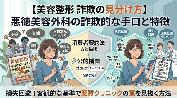 【美容整形 詐欺の見分け方】悪徳美容外科の詐欺的な手口と特徴