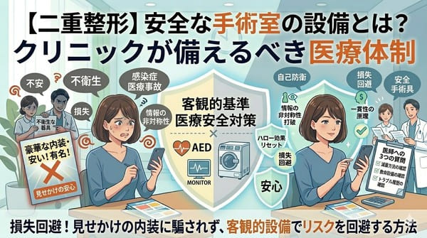 【二重整形】安全な手術室の設備とは？クリニックが備えるべき医療体制