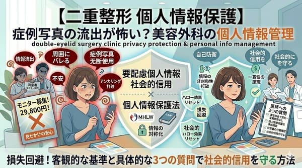 【二重整形 個人情報保護】症例写真の流出が怖い？美容外科の個人情報管理