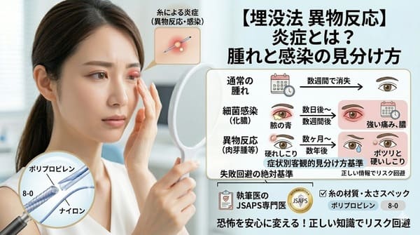 【埋没法 異物反応】糸による炎症とは？腫れと感染の見分け方