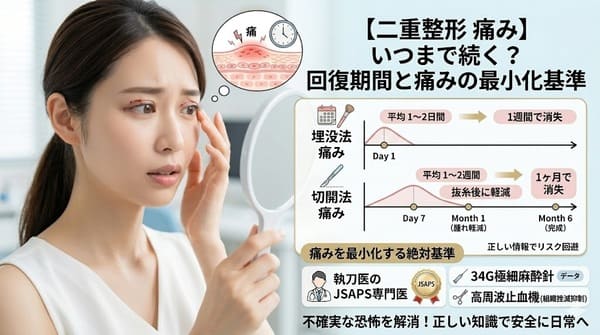 【二重整形の痛みはいつまで？】鎮痛剤の効果｜痛みが続く場合に疑うこと