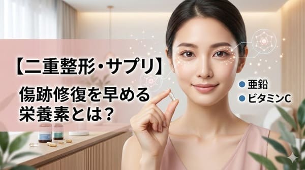 【二重整形 サプリメント】傷跡修復を早める栄養素とは？亜鉛と◯◯が必要！
