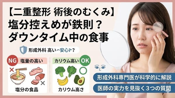 【二重整形 術後のむくみ】塩分控えめが鉄則？ダウンタイム中の食事