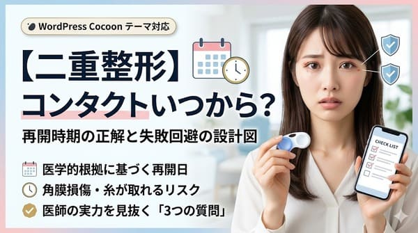 【二重整形】コンタクトレンズの再開はいつから？