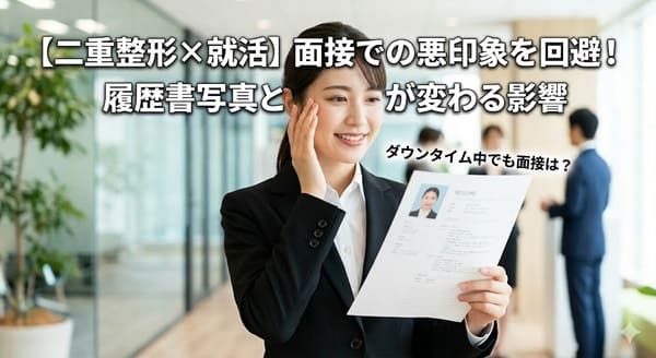 【二重整形直後の就活】ダウンタイム中に面接は？履歴書写真と顔が変わる影響